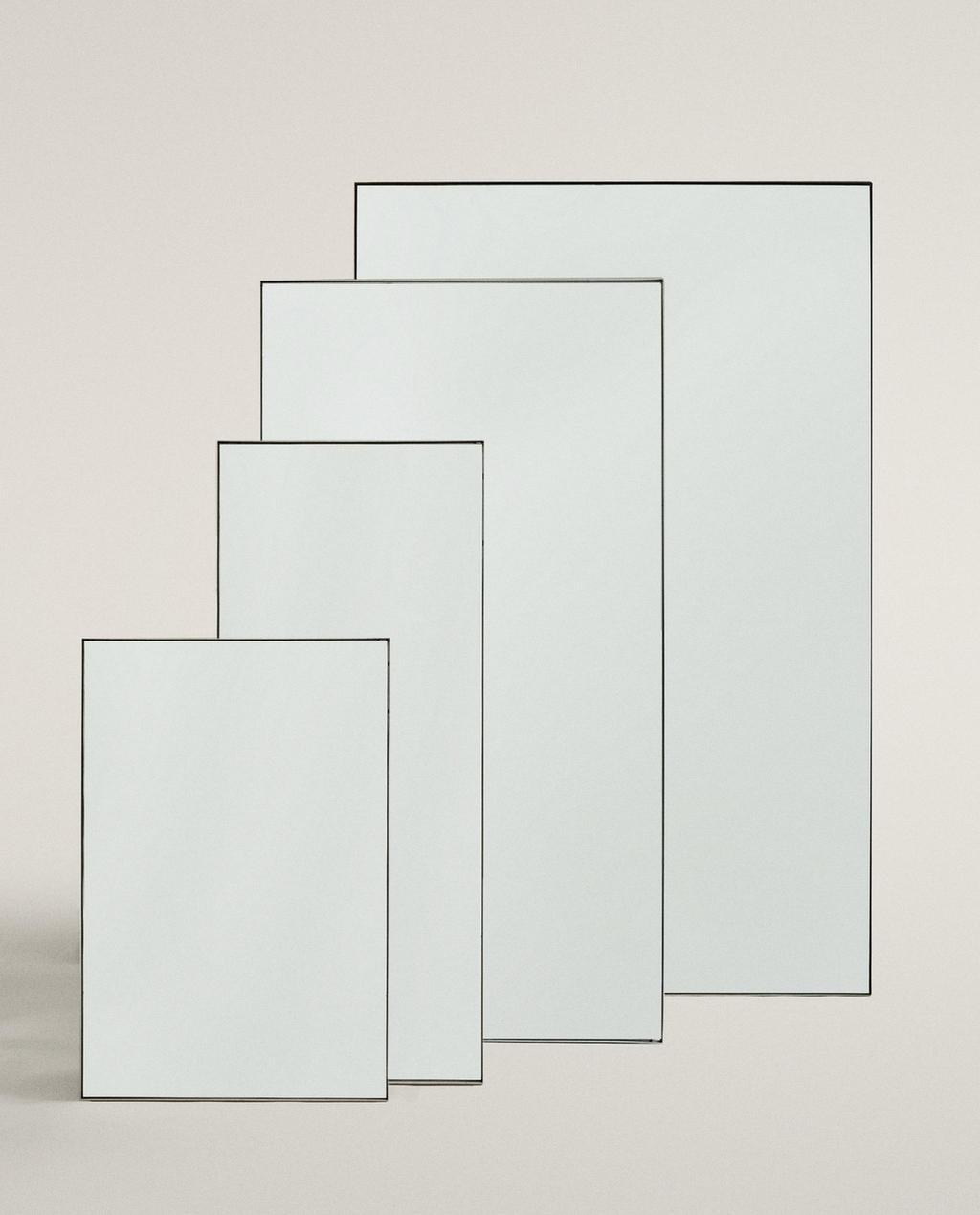 VERTICAL MIRROR WITH SILVER FRAME