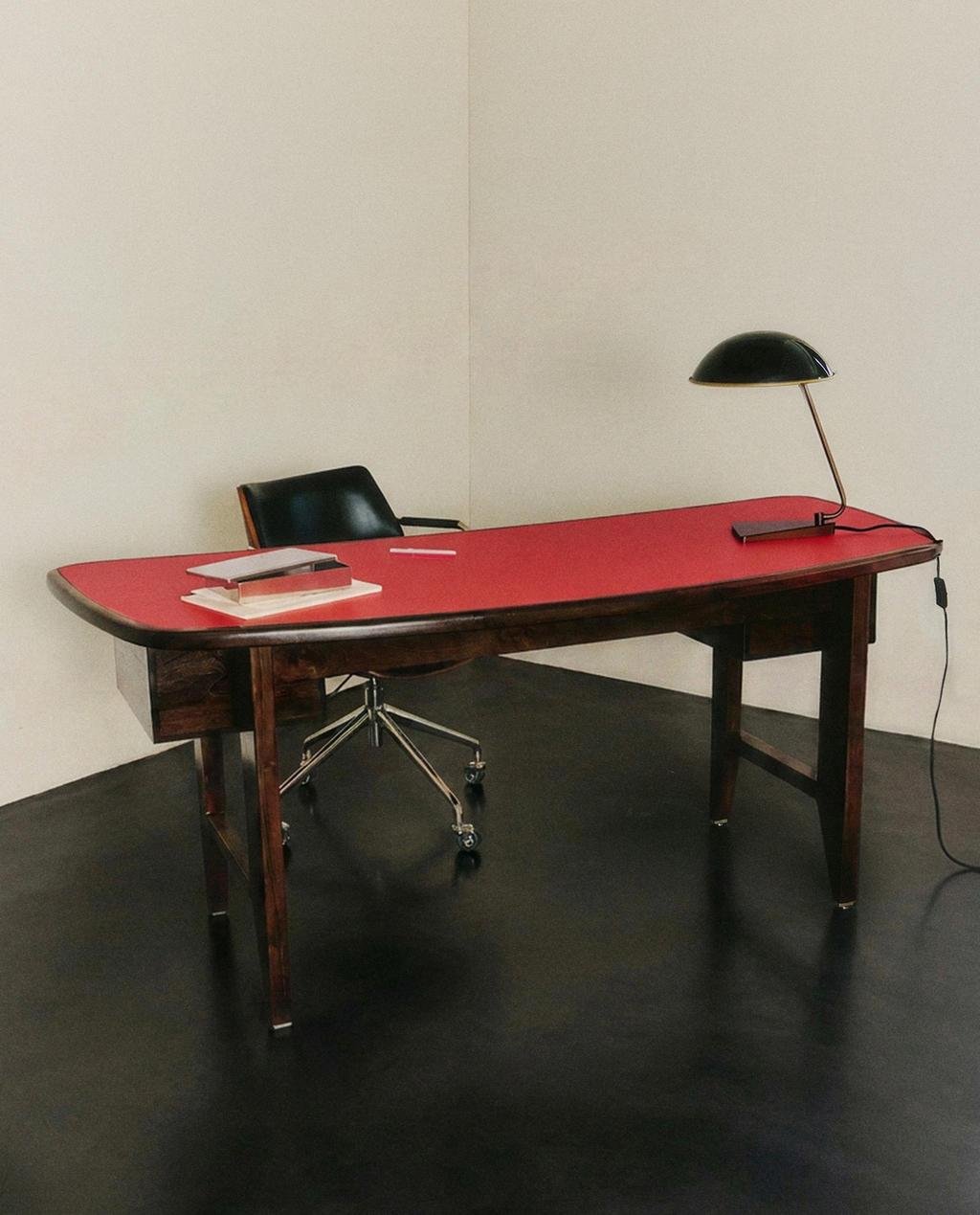 BUREAU EN BOIS DE TECK BRILLANT