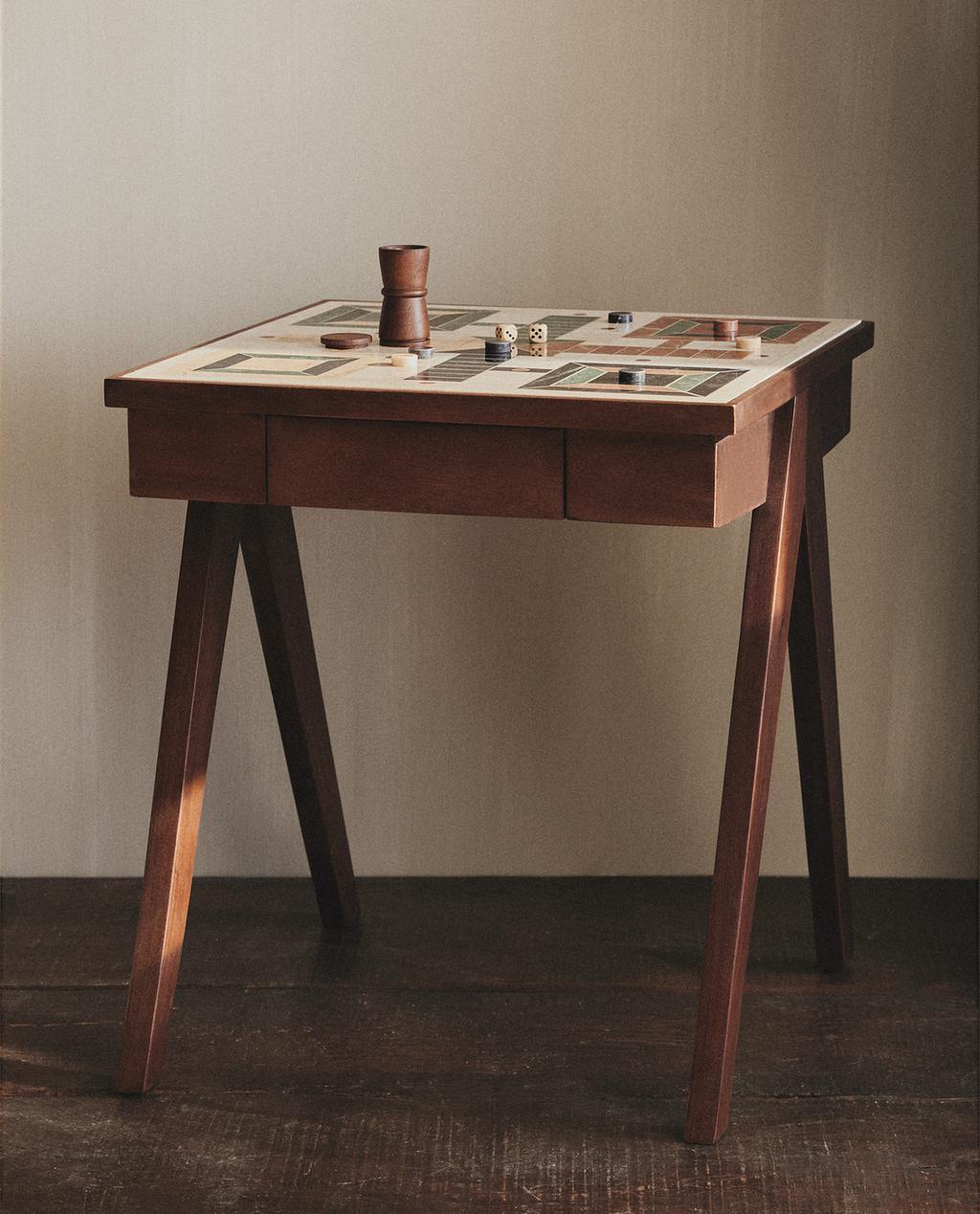 MESA AUXILIAR TABLERO PARCHIS MÁRMOL