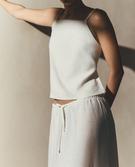 LINEN TOP WITH THIN STRAPS