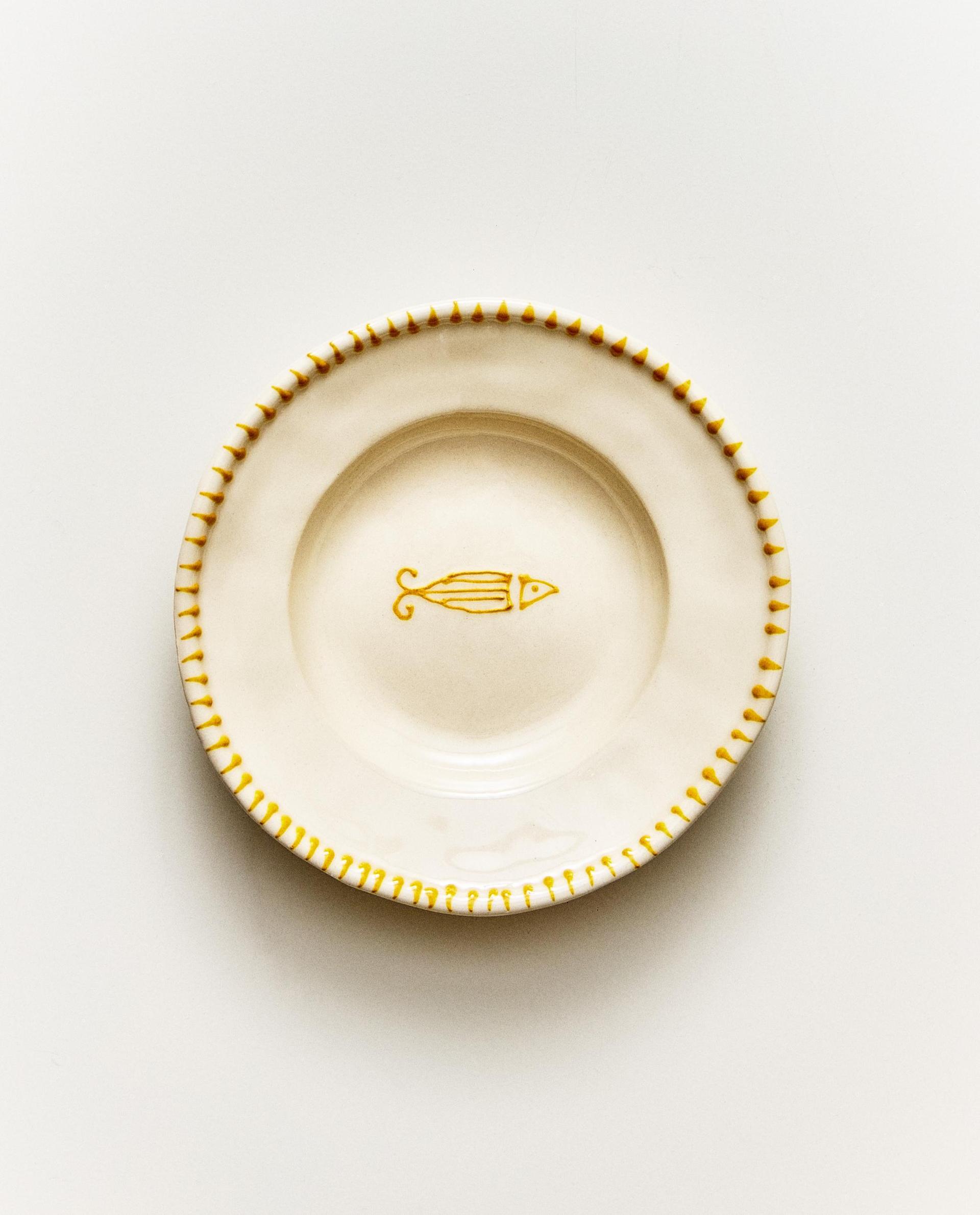 FISH EARTHENWARE DESSERT PLATE