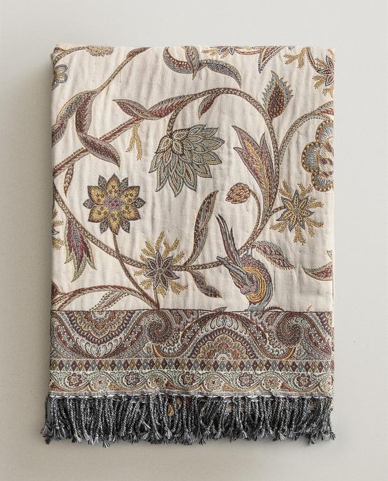 FLORAL JACQUARD THROW