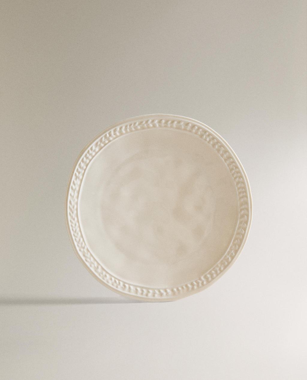 PLATO POSTRE RELIEVE GRES