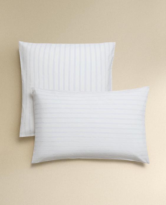 COTTON PILLOWCASE WITH DOUBLE STRIPES