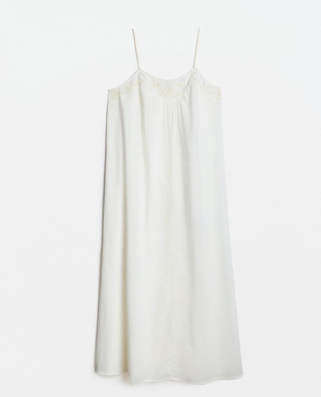 EMBROIDERED COTTON NIGHTDRESS