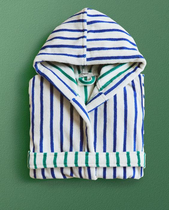 KIDS' REVERSIBLE STRIPED BATHROBE