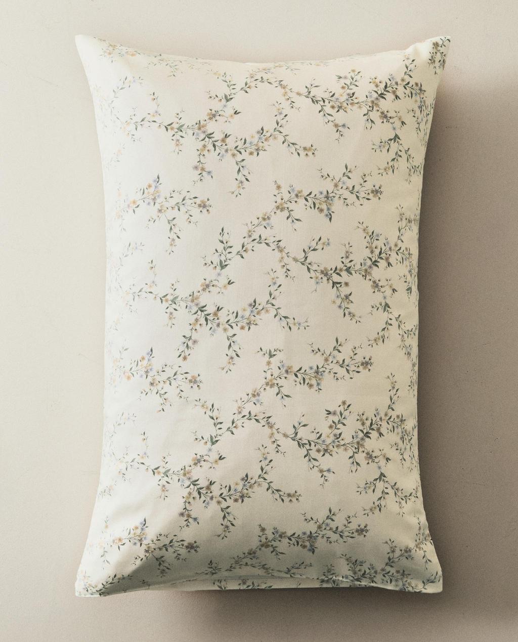 FUNDA DE ALMOFADA SATÉN FLORAL