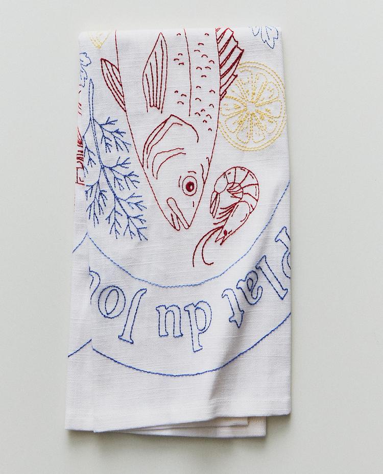 FISH PRINT TEA TOWEL