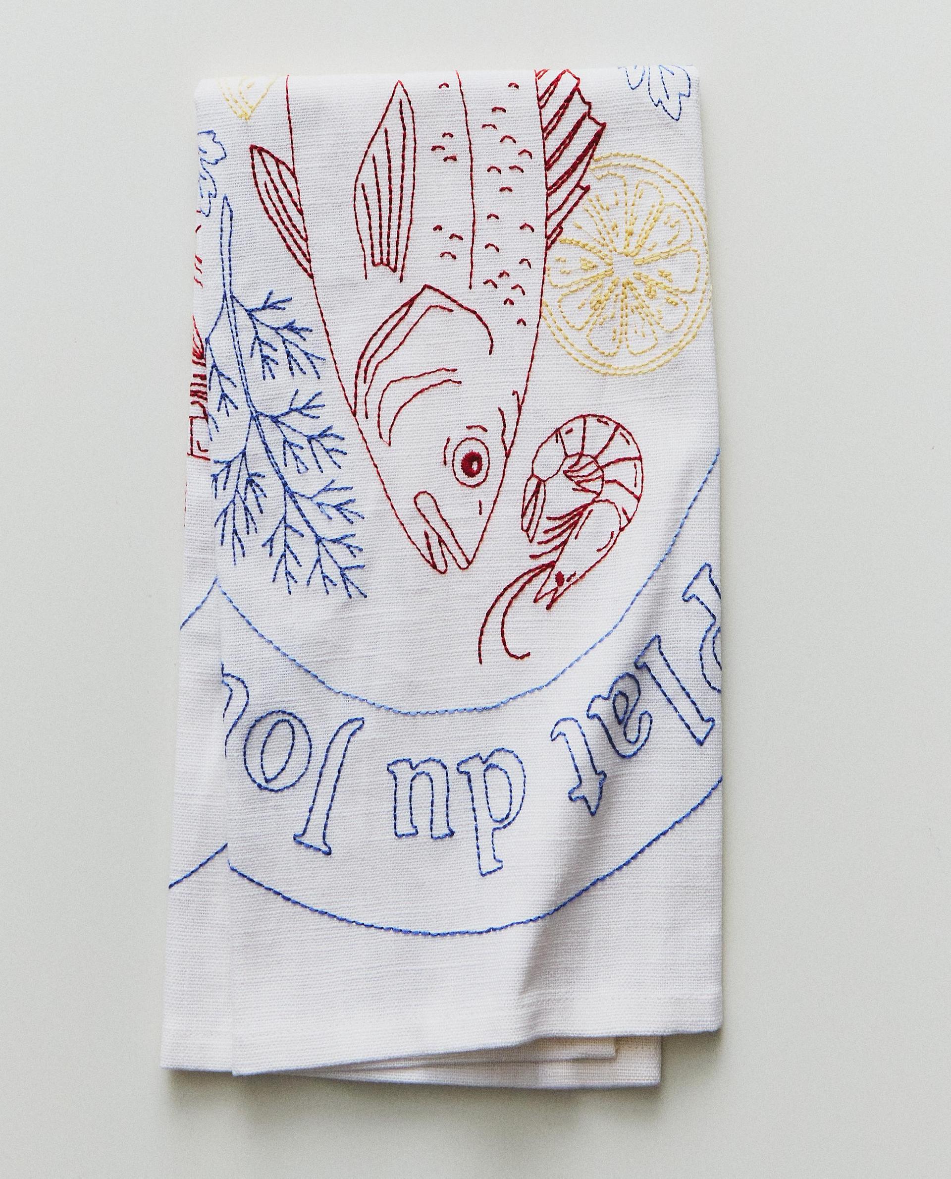 FISH PRINT TEA TOWEL