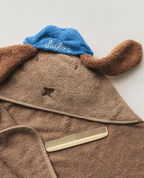 SERVIETTE DE BAIN CAPUCHE CHIEN