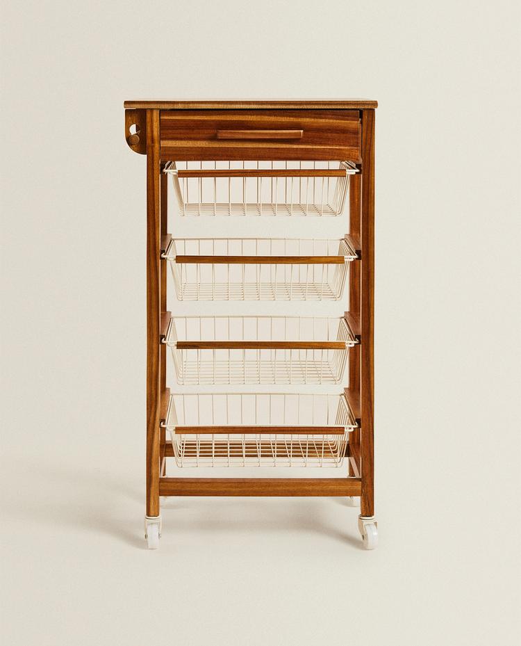 MEUBLE DE RANGEMENT BOIS ET MÉTAL ROULETTES MEUBLE DE RANGEMENT BOIS ET MÉTAL ROULETTES