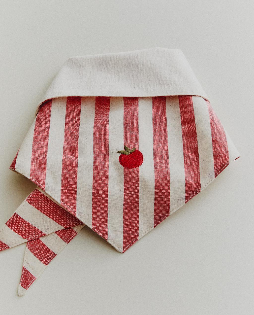 BANDANA RAYÉE TOMATE POUR ANIMAUX