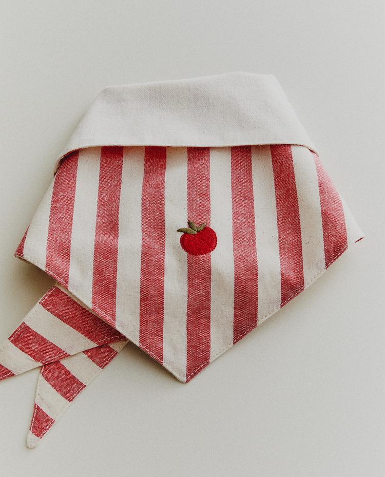 STRIPED TOMATO PET BANDANA