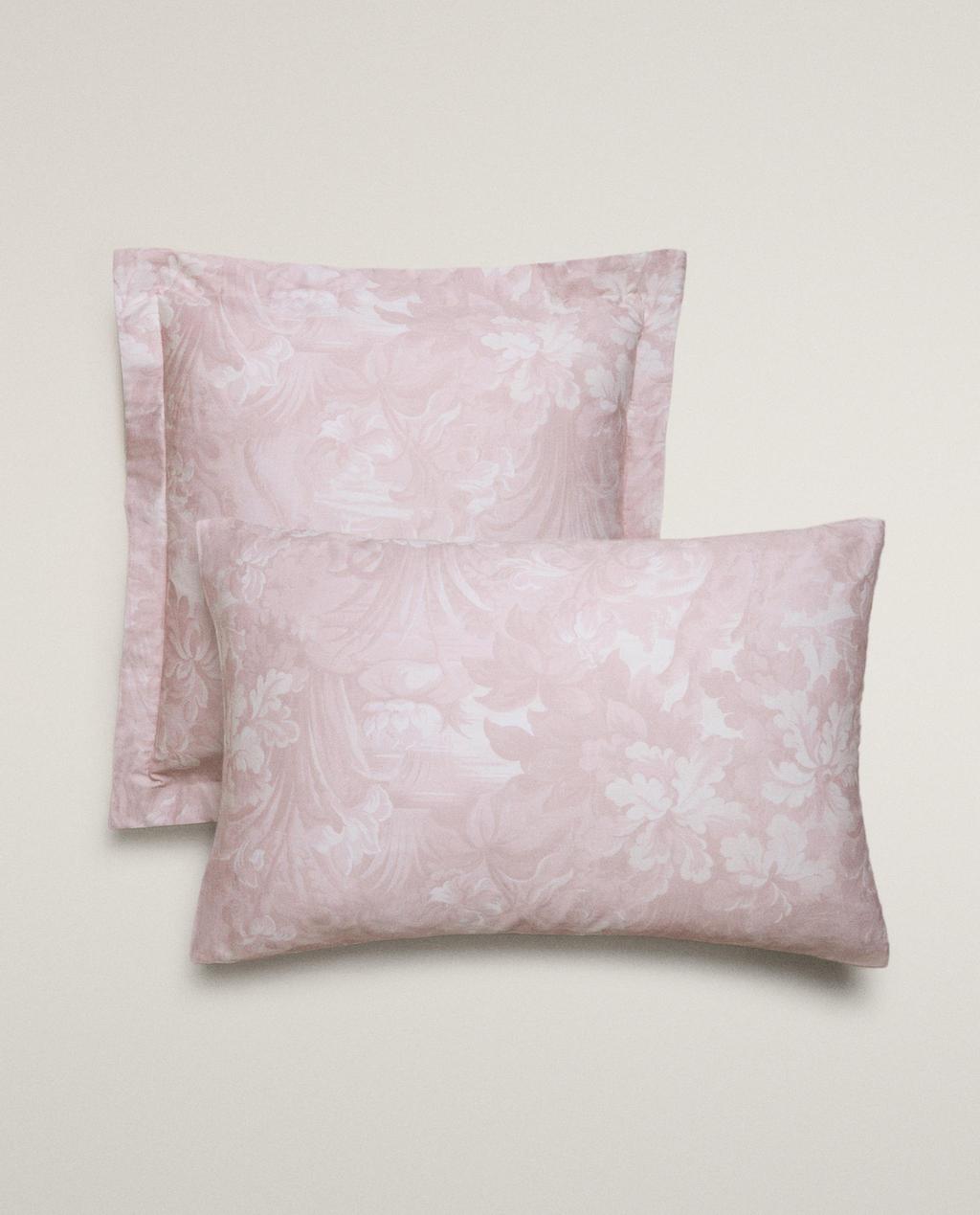PILLOWCASE WITH FLORAL AND BRANCH PRINT