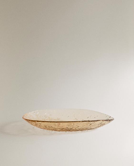 GRAND BOL EN VERRE FLEURI