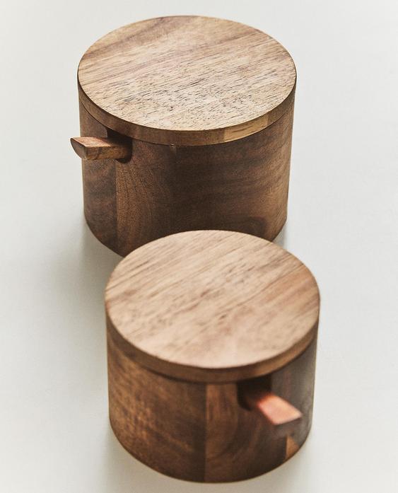 SUCRIER EN BOIS AVEC CUILLÈRE