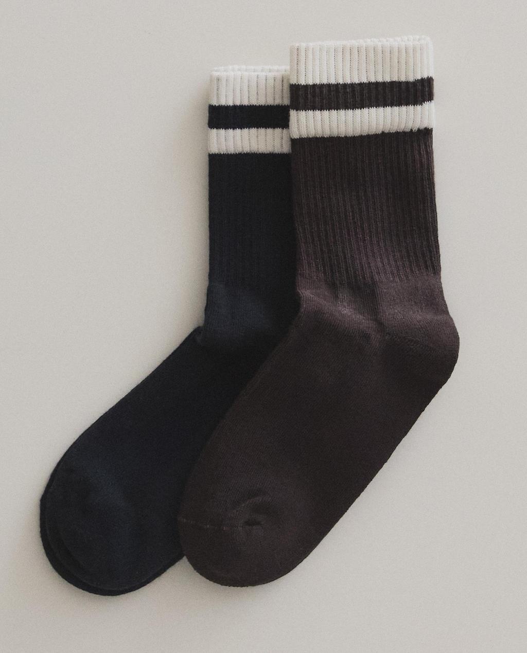 STRIPED COTTON SOCKS (PACK OF 2)