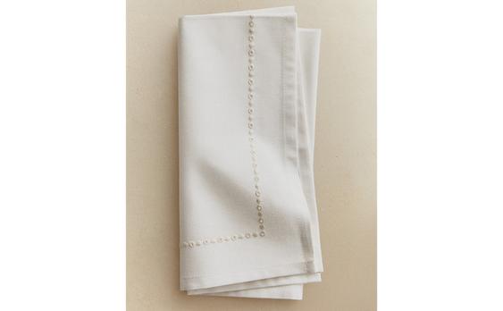 CONJUNTO DE GUARDANAPOS COM BORDADO FLORAL (CONJUNTO DE 2)