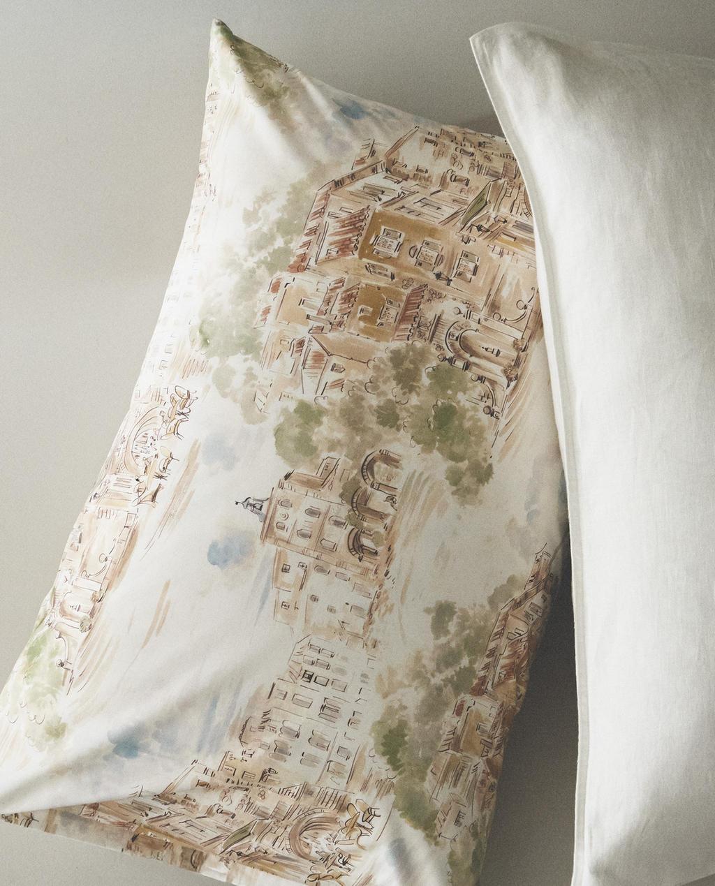 LANDSCAPE PRINT COTTON PILLOWCASE