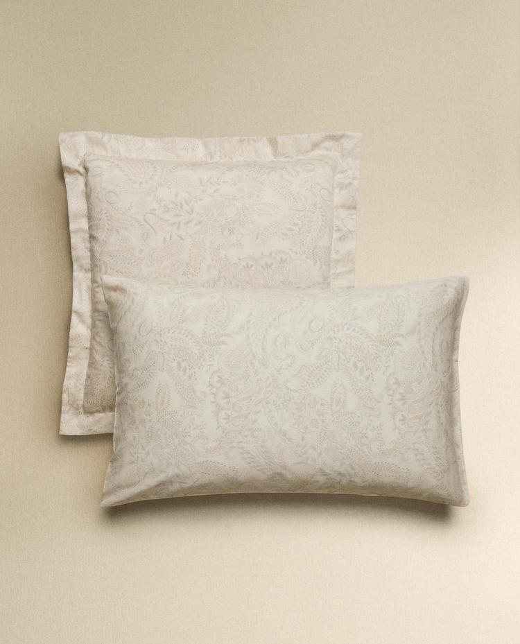 KOPFKISSENBEZUG AUS SATIN MIT PAISLEY-MUSTER