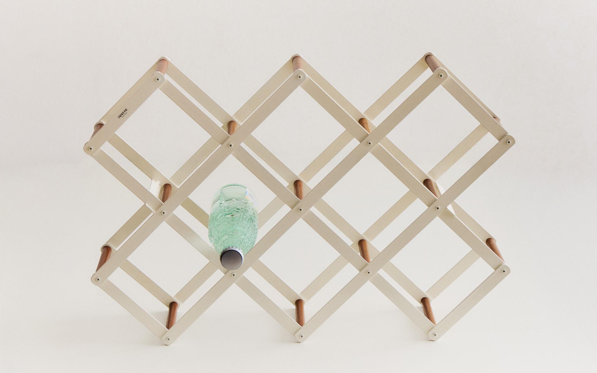 PORTE-BOUTEILLES EN FER ET BOIS