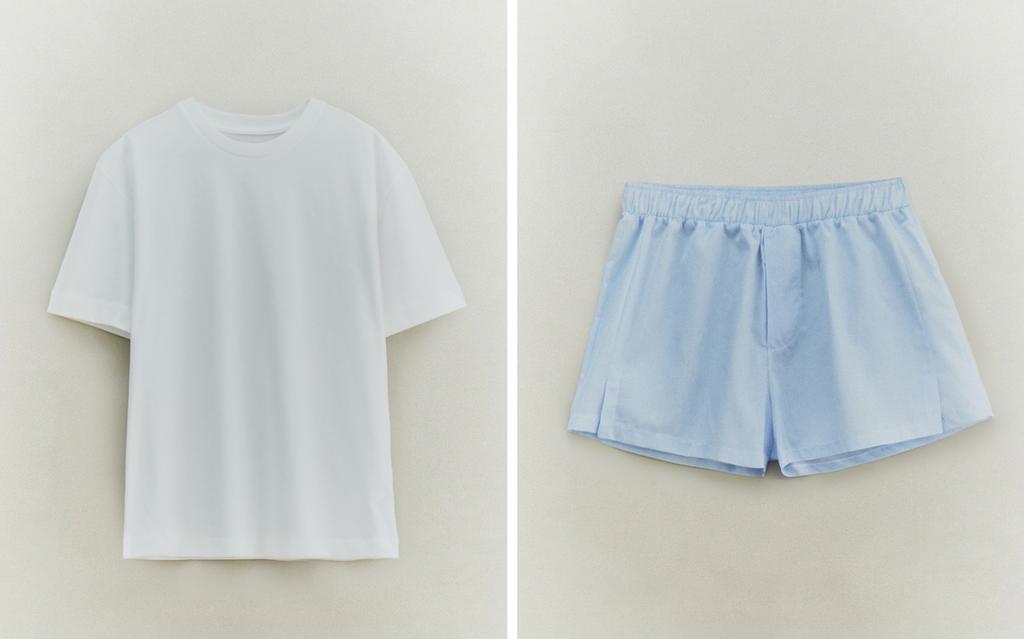 CHECK T-SHIRT AND SHORTS SET