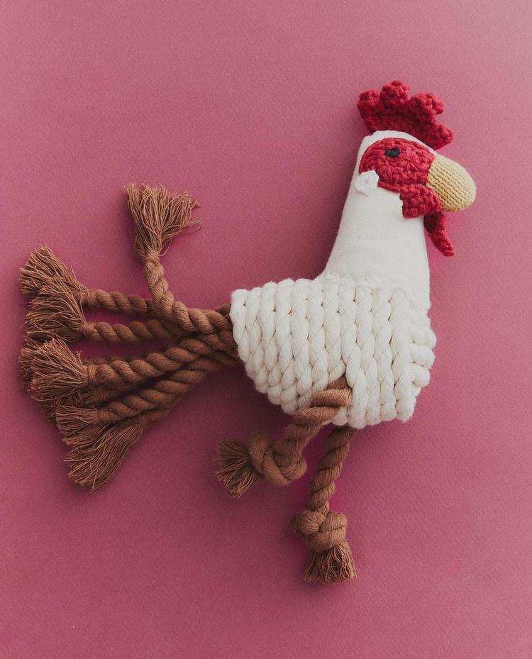 BRINQUEDO PARA ANIMAIS DE ESTIMAÇÃO COM GALINHA