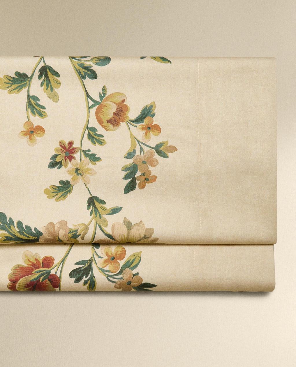 SÁBANA ENCIMERA SATÉN ESTAMPADO FLOR