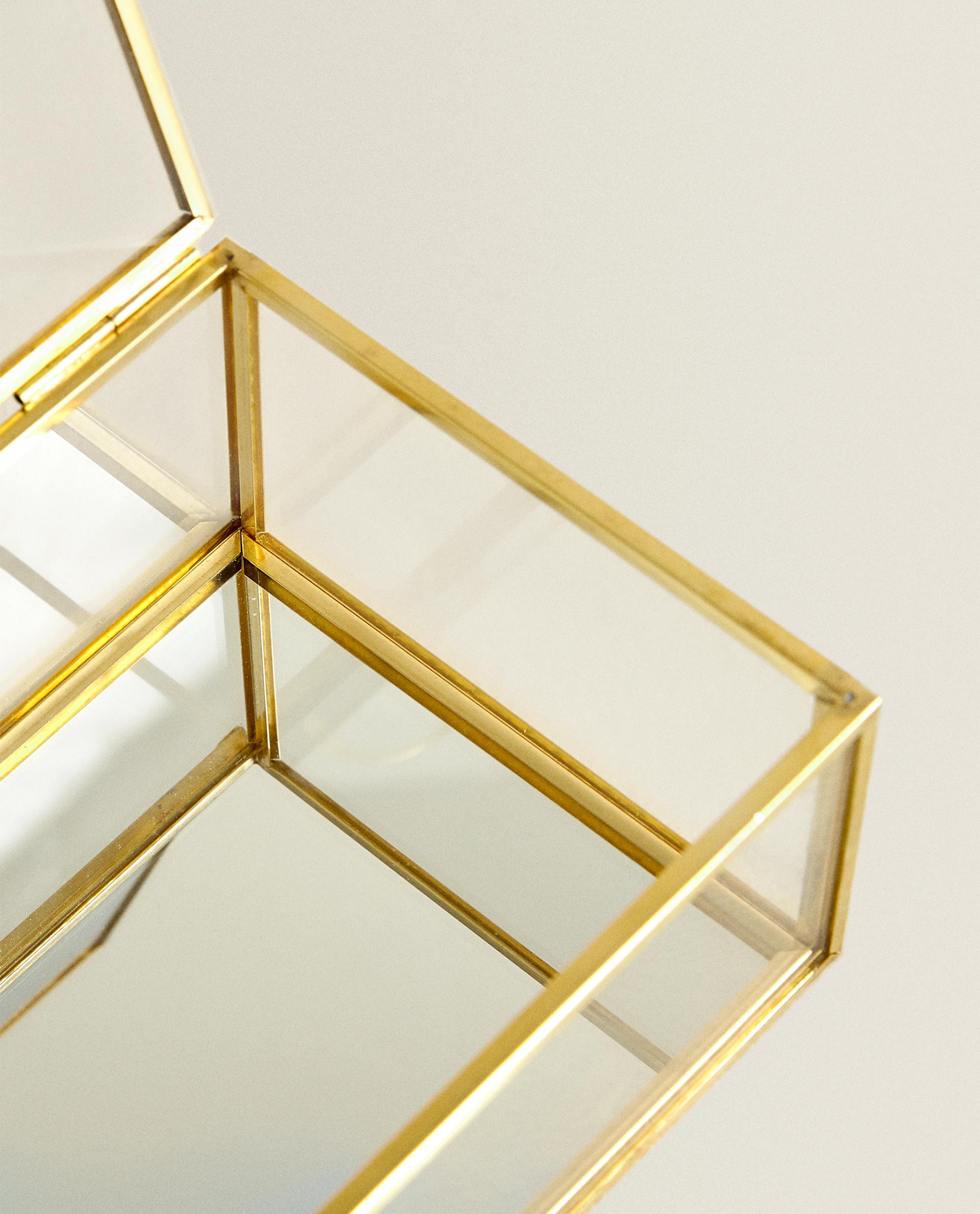 GLASS JEWELRY BOX WITH METAL BORDER - Gold | ZARA United States