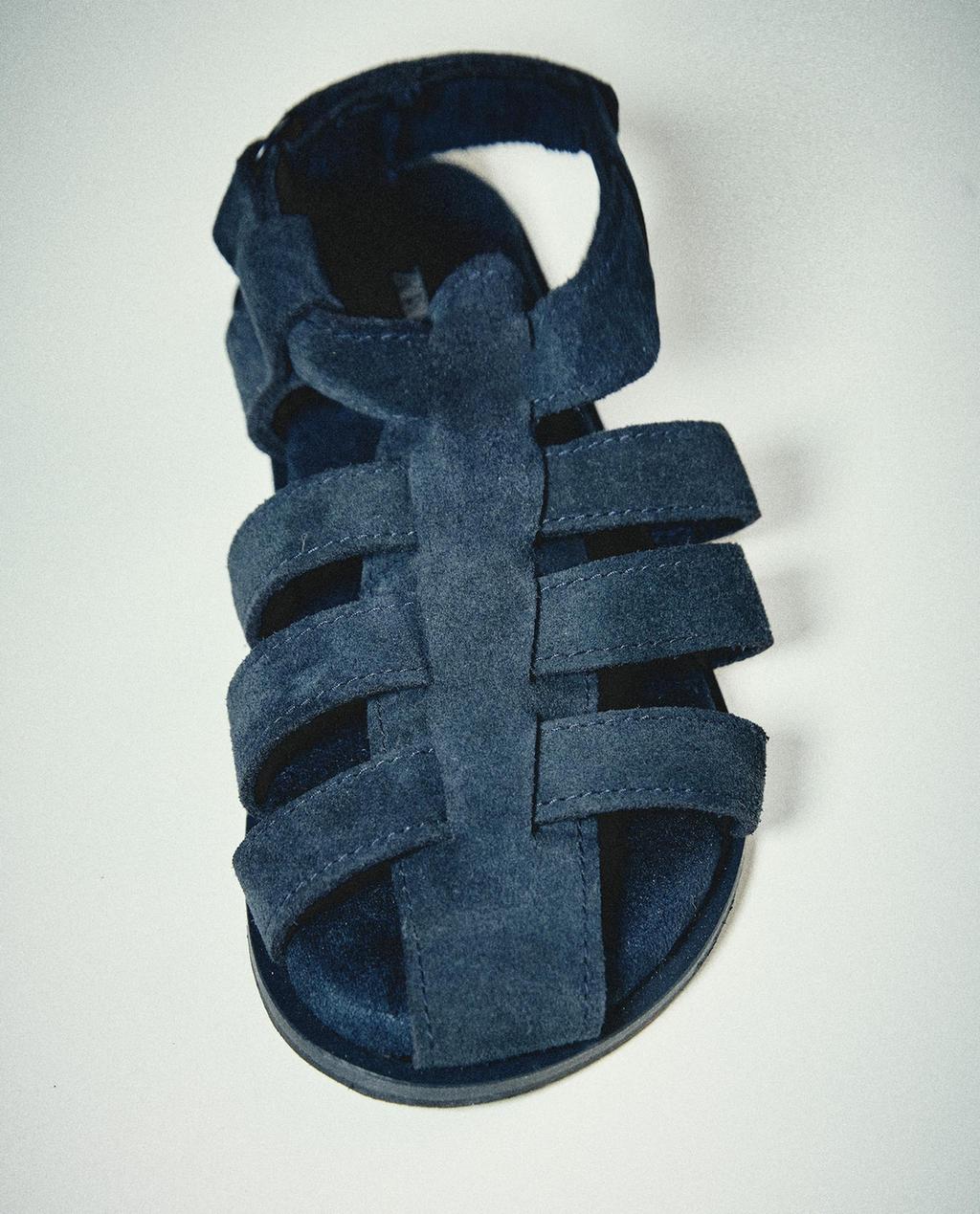 KIDS' LEATHER CAGE SANDALS