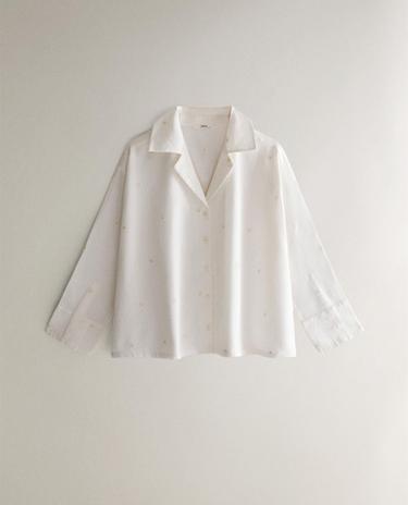 BLOMSTRET SKJORTEBLUSE