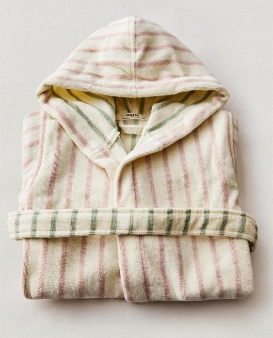 KIDS' REVERSIBLE STRIPED BATHROBE