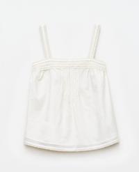 TOP À BRETELLES EN DENTELLE ET PINTUCKS