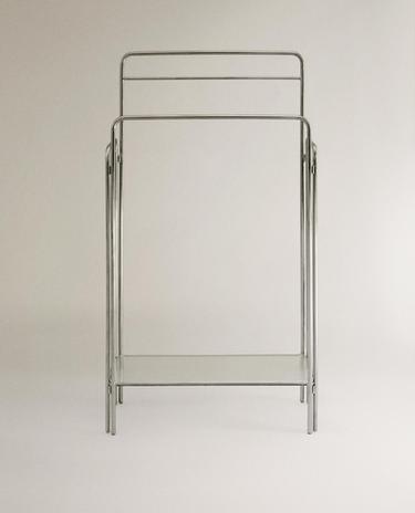 HÅNDKLÆDESTATIV I STÅL OG GLAS