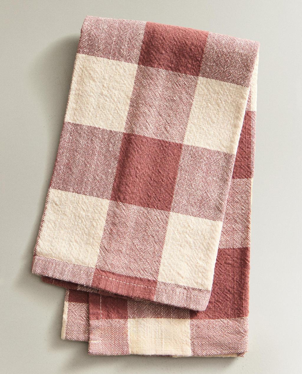 DYED THREAD CHECK NAPKINS (PACK OF 2)