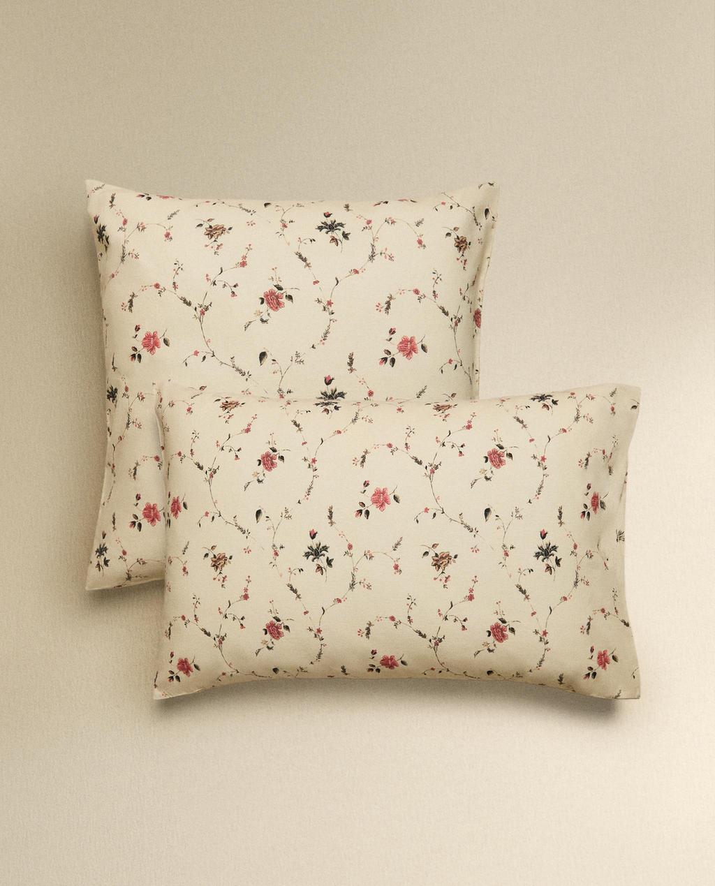 TAIE D’OREILLER COTON LIN FLEURS | KATHARINE POLE