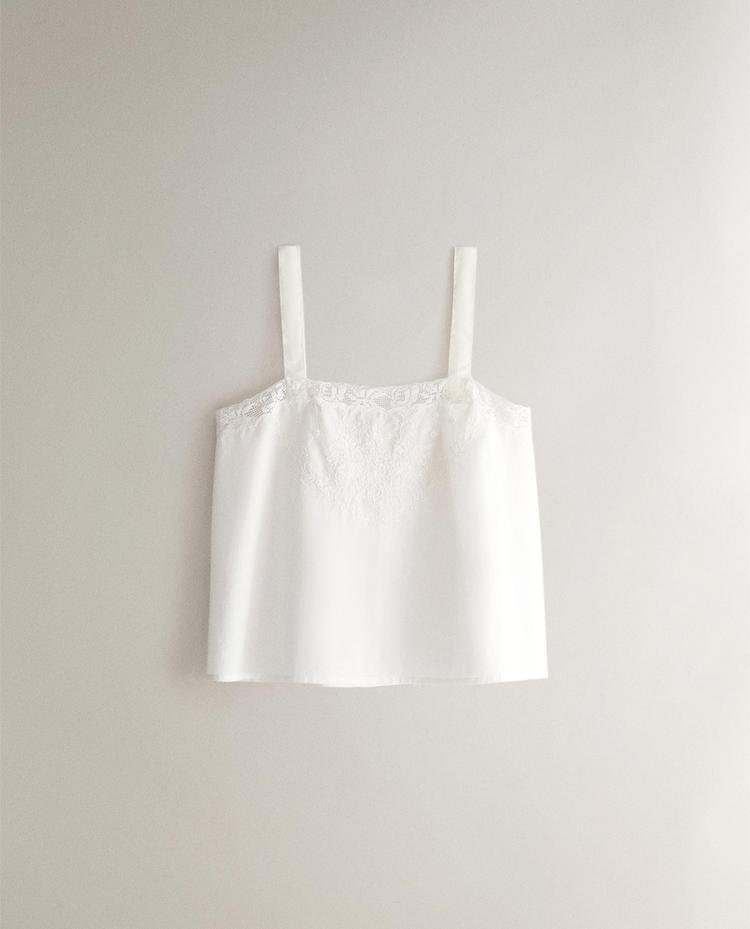 TOP EN COTON BRODÉ