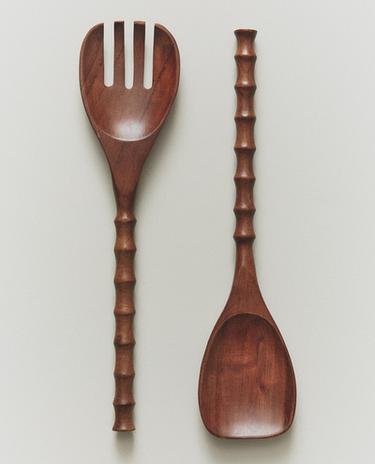 ENSEMBLE COUVERTS À SALADE EN BOIS (LOT DE 2)