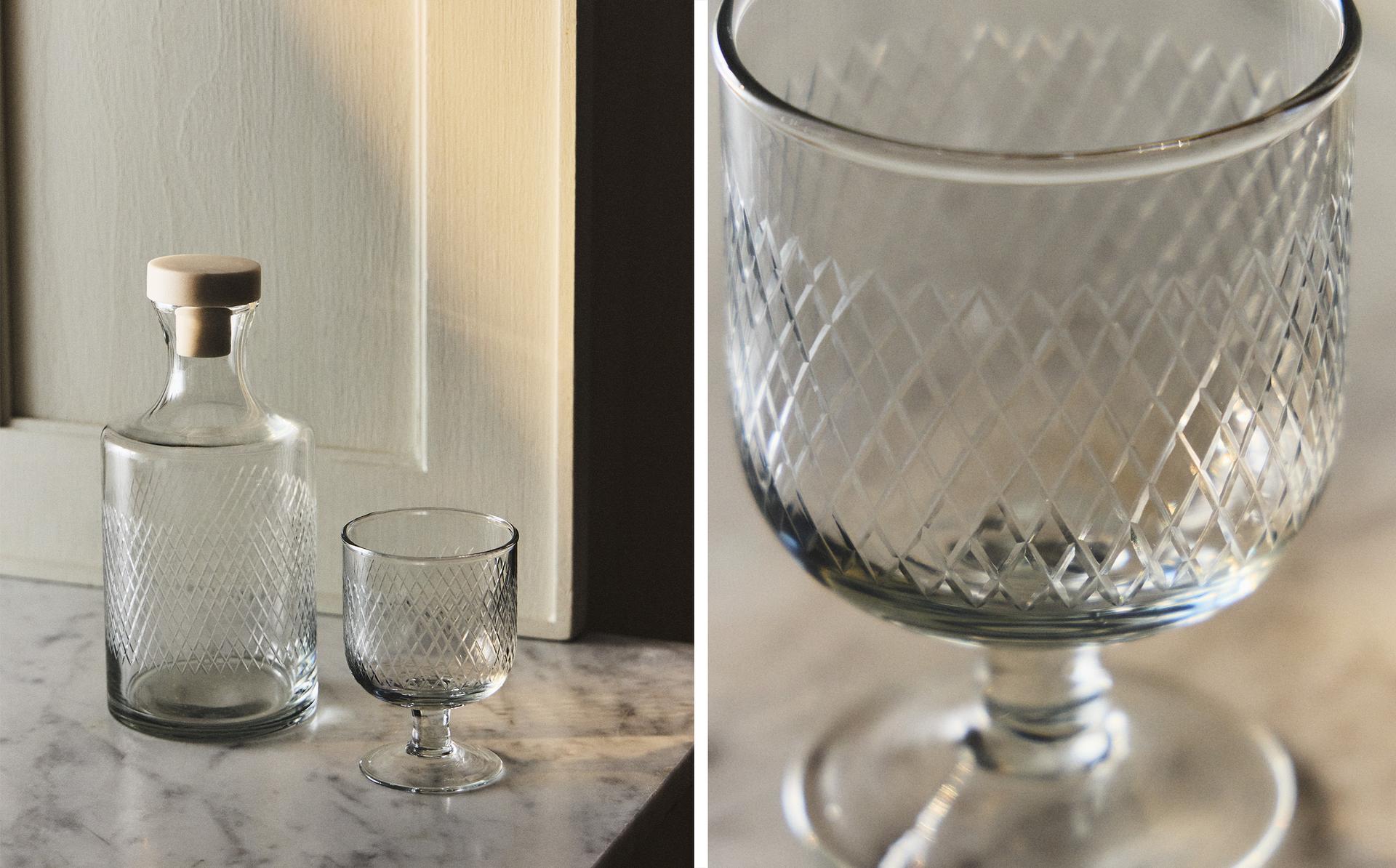 ENSEMBLE DE GOBELETS EN VERRE TAILLÉ