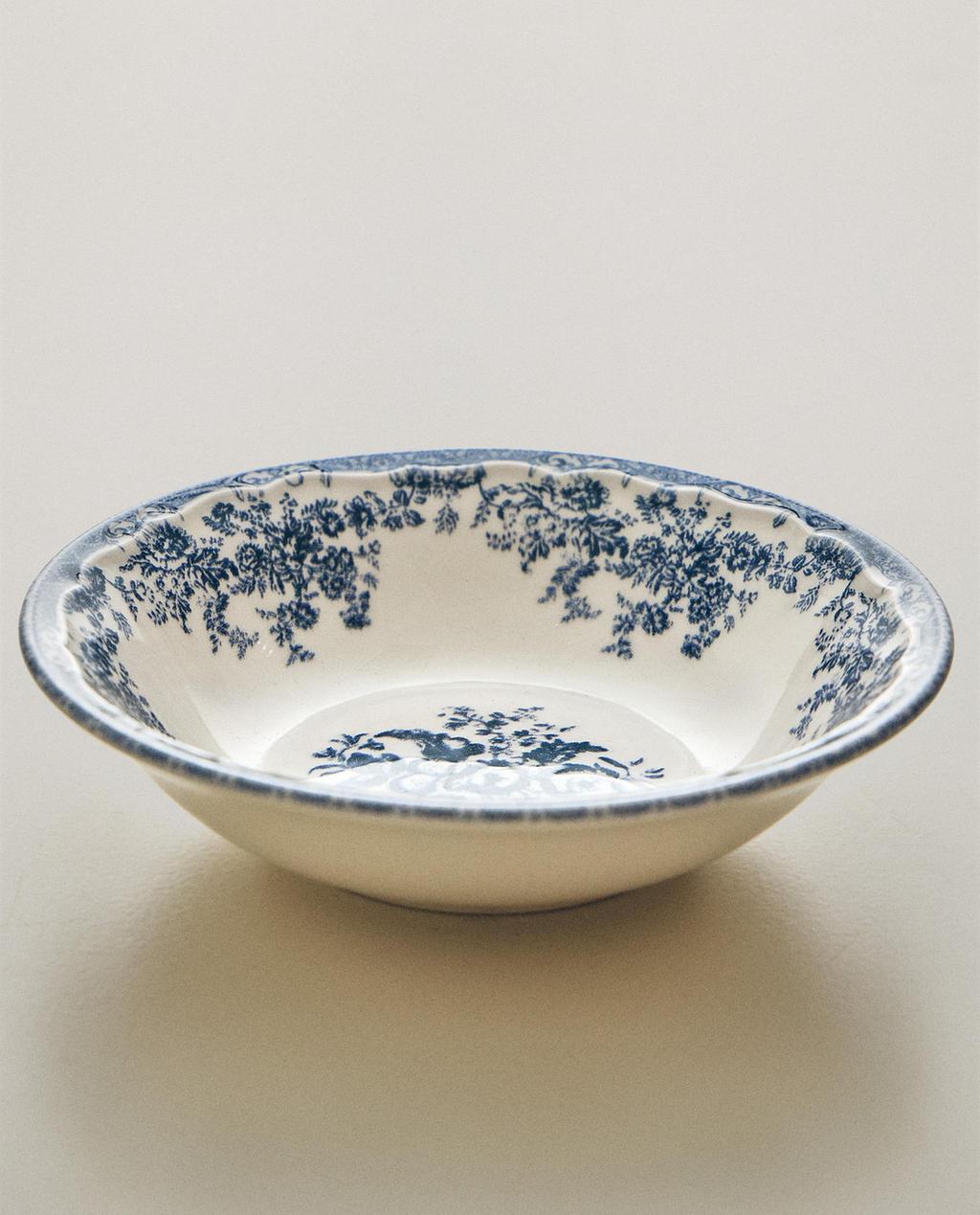 FLORAL EARTHENWARE BOWL