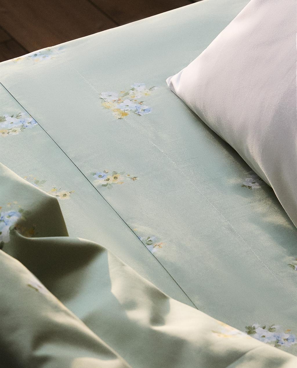 SATEEN WILD FLOWER FLAT SHEET