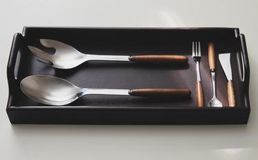 WOODEN HANDLE FLATWARE