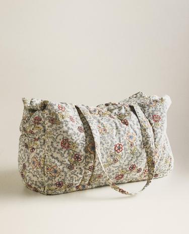 FLORAL COTTON MATERNITY BAG