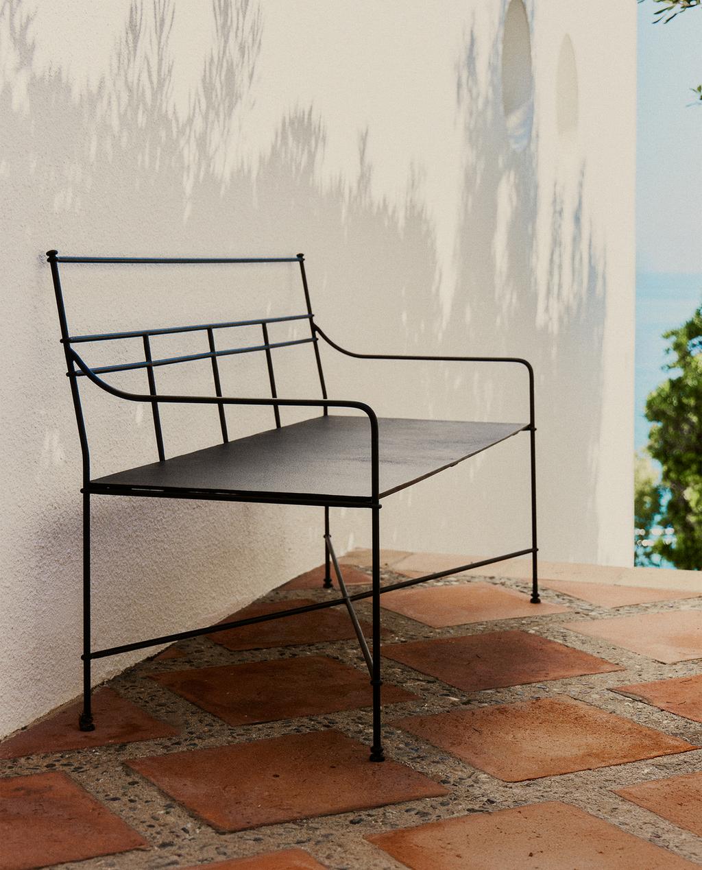 DOUBLE OUTDOOR FORGED IRON BENCH