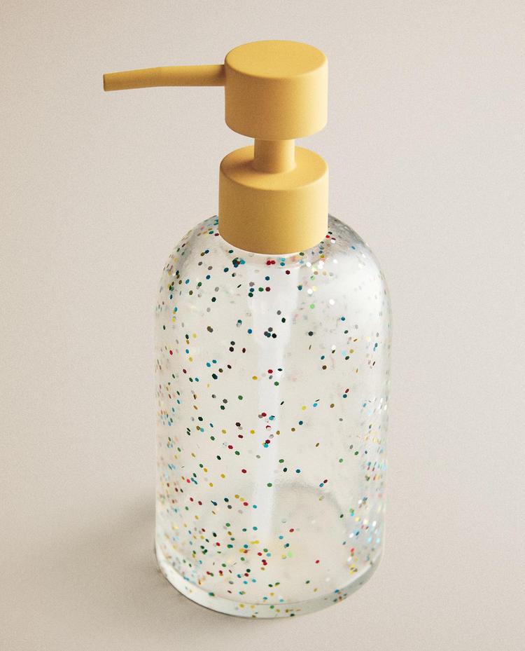 DOSATORE SAPONE PER BAMBINI IN RESINA GLITTER