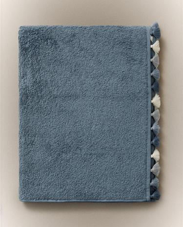 SERVIETTE DE BAIN POMPONS