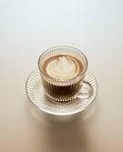 CUNCA DE CAFÉ CON PRATO VIDRO RELEVO XEOMÉTRICO