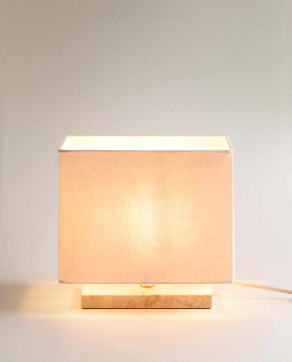 LAMPE DE TABLE MARBRE ET LIN