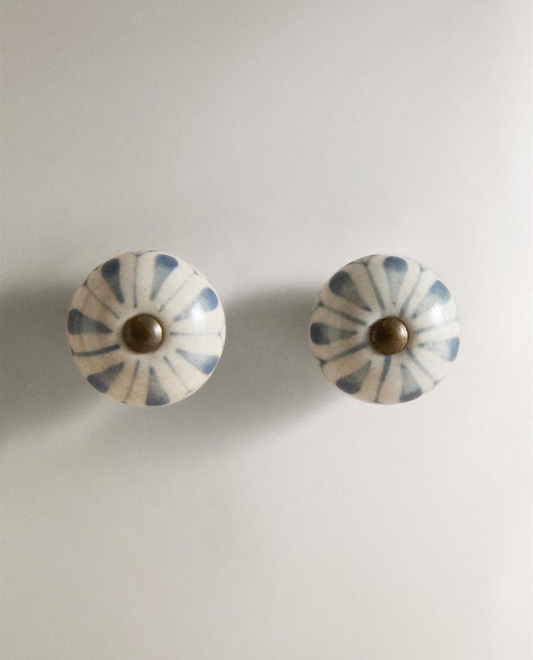 PACK OF CERAMIC FLOWER DOOR KNOBS (PACK OF 2)