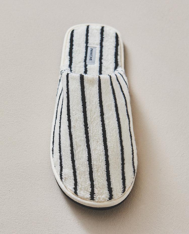 STRIPED TERRY BATH SLIPPERS